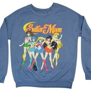 Target Women's Graphic Sweater - Blue with Sailor Moon Design